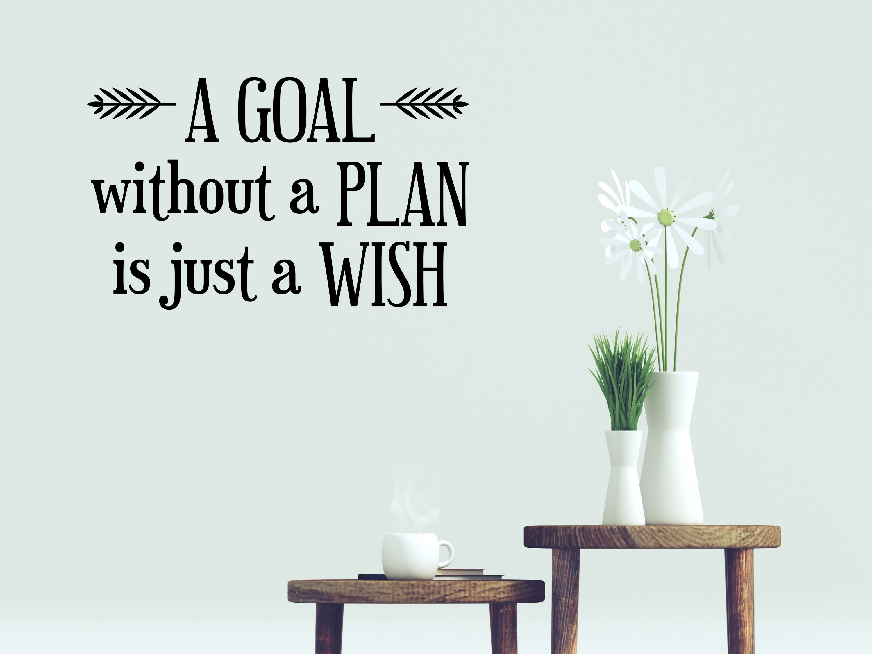 A Goal Without A Plan Wall Quote Decal - Inspirational Wall Signs Vinyl Wall Decal Inspirational Wall Signs 