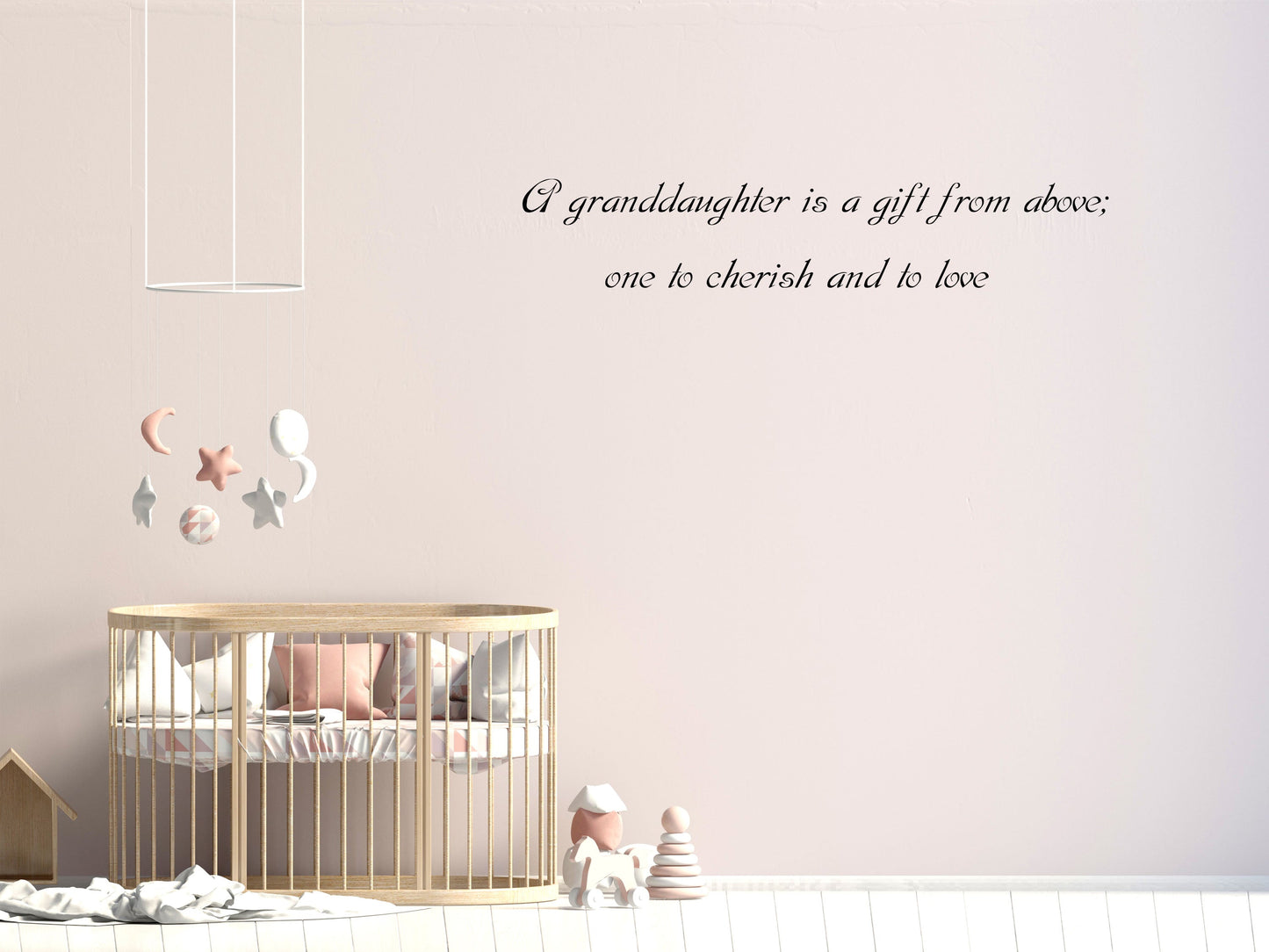 A Granddaughter Is A Gift From Above For Bedroom - Children's Nursery Wall Quote Vinyl Wall Decal Title Done 