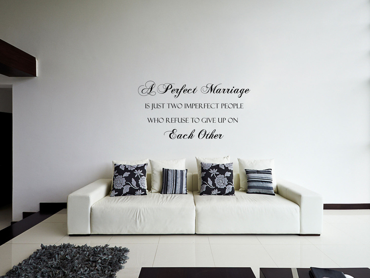 A Perfect Marriage Is Just Two Imperfect People Bedroom Wall Quote Decal - Inspirational Wall Signs Vinyl Wall Decal Done 