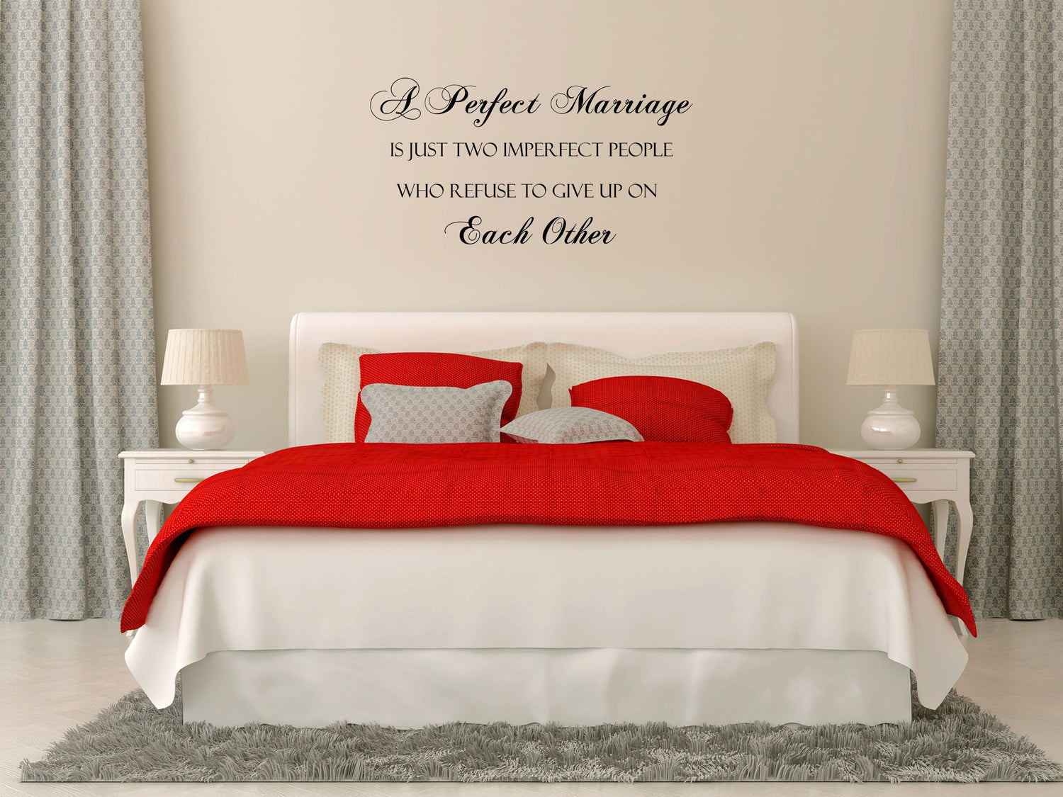 A Perfect Marriage Is Just Two Imperfect People Bedroom Wall Quote Decal - Inspirational Wall Signs Vinyl Wall Decal Done 