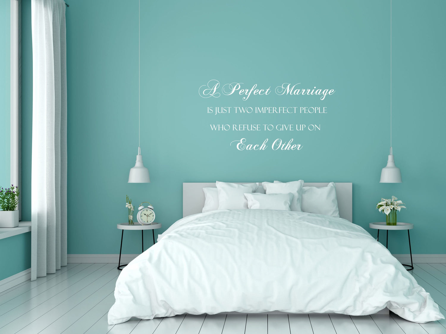 A Perfect Marriage Is Just Two Imperfect People Bedroom Wall Quote Decal - Inspirational Wall Signs Vinyl Wall Decal Done 