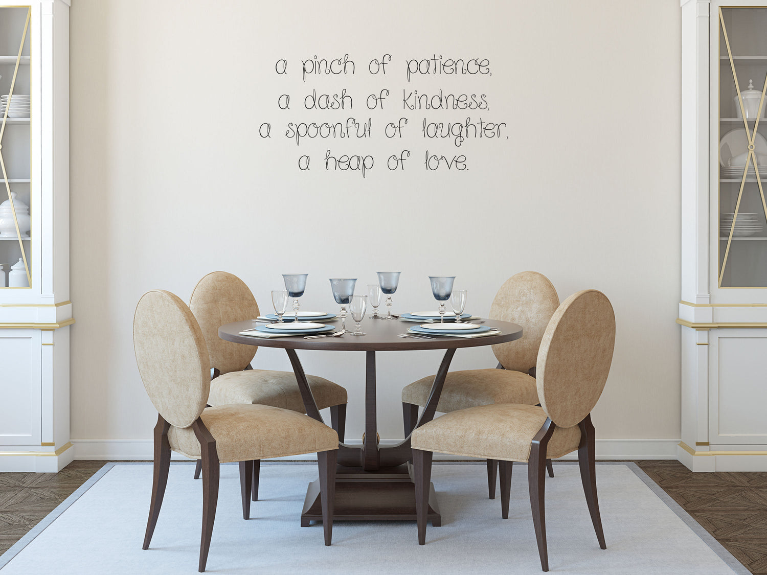 A Pinch Of Patience A Dash Of Kindness Quote - Kitchen Wall Decor Lettering Vinyl Wall Decal Title Done 