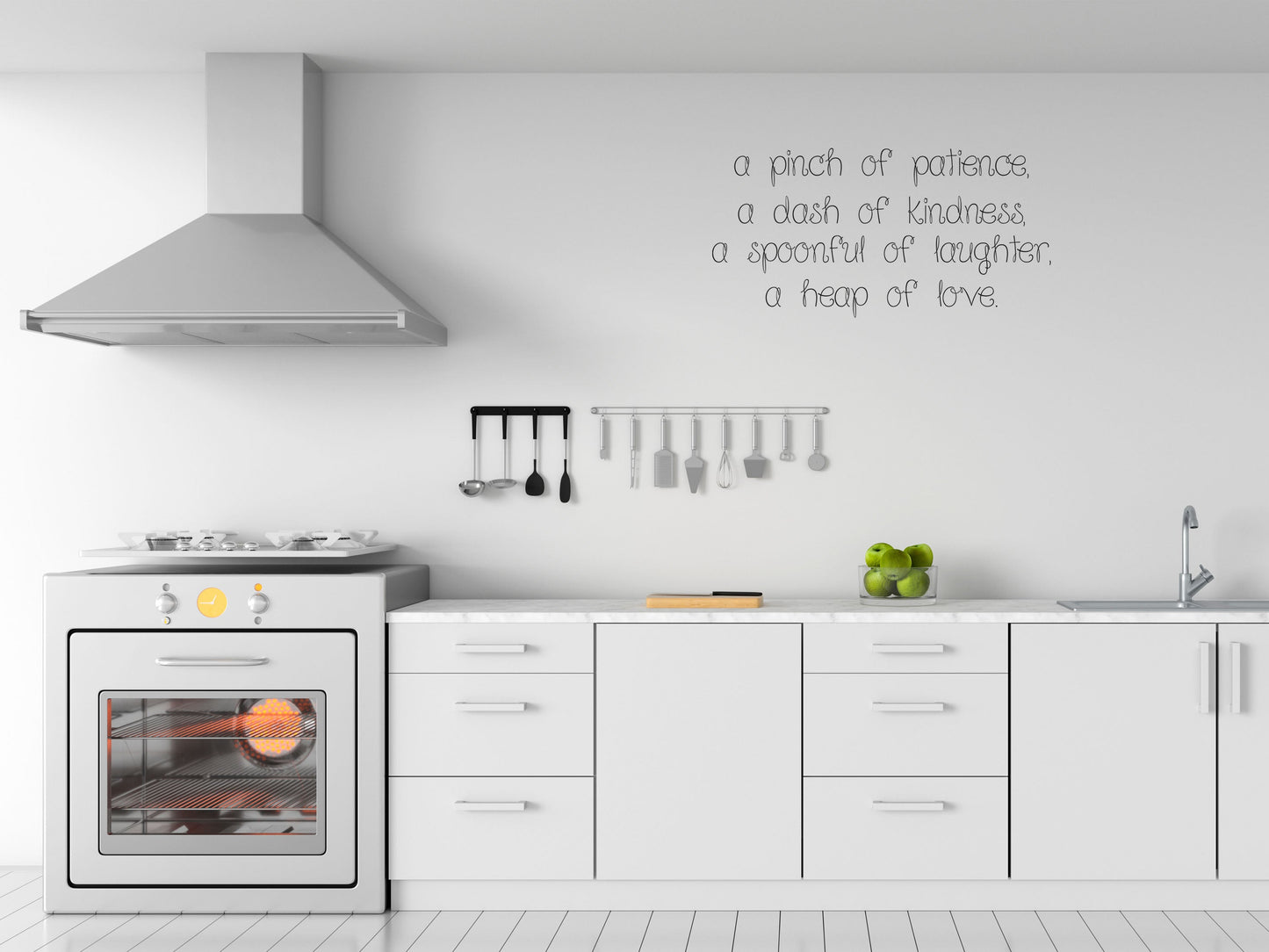A Pinch Of Patience A Dash Of Kindness Quote - Kitchen Wall Decor Lettering Vinyl Wall Decal Title Done 