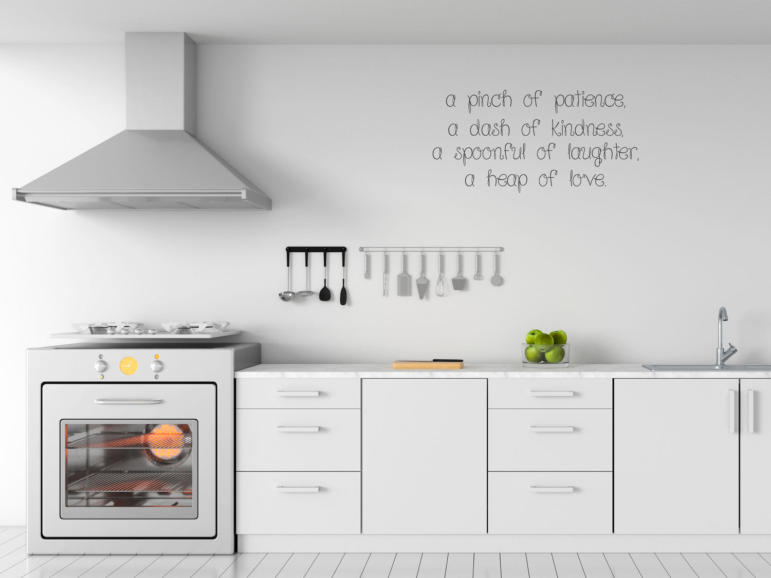 A Pinch Of Patience A Dash Of Kindness Kitchen Wall Sticker - Kitchen Wall  Quote Decal