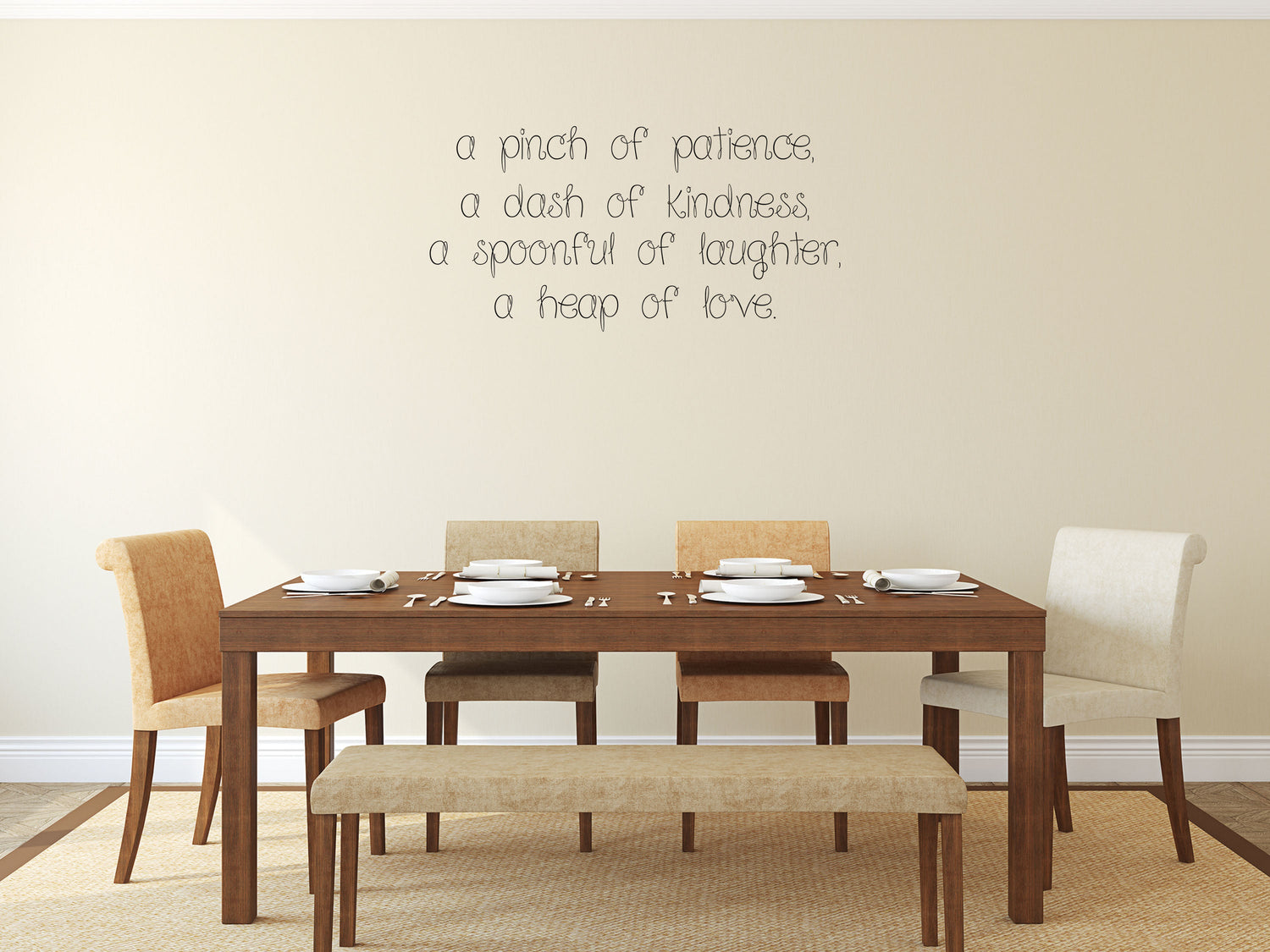 A Pinch Of Patience A Dash Of Kindness Quote - Kitchen Wall Decor Lettering Vinyl Wall Decal Title Done 