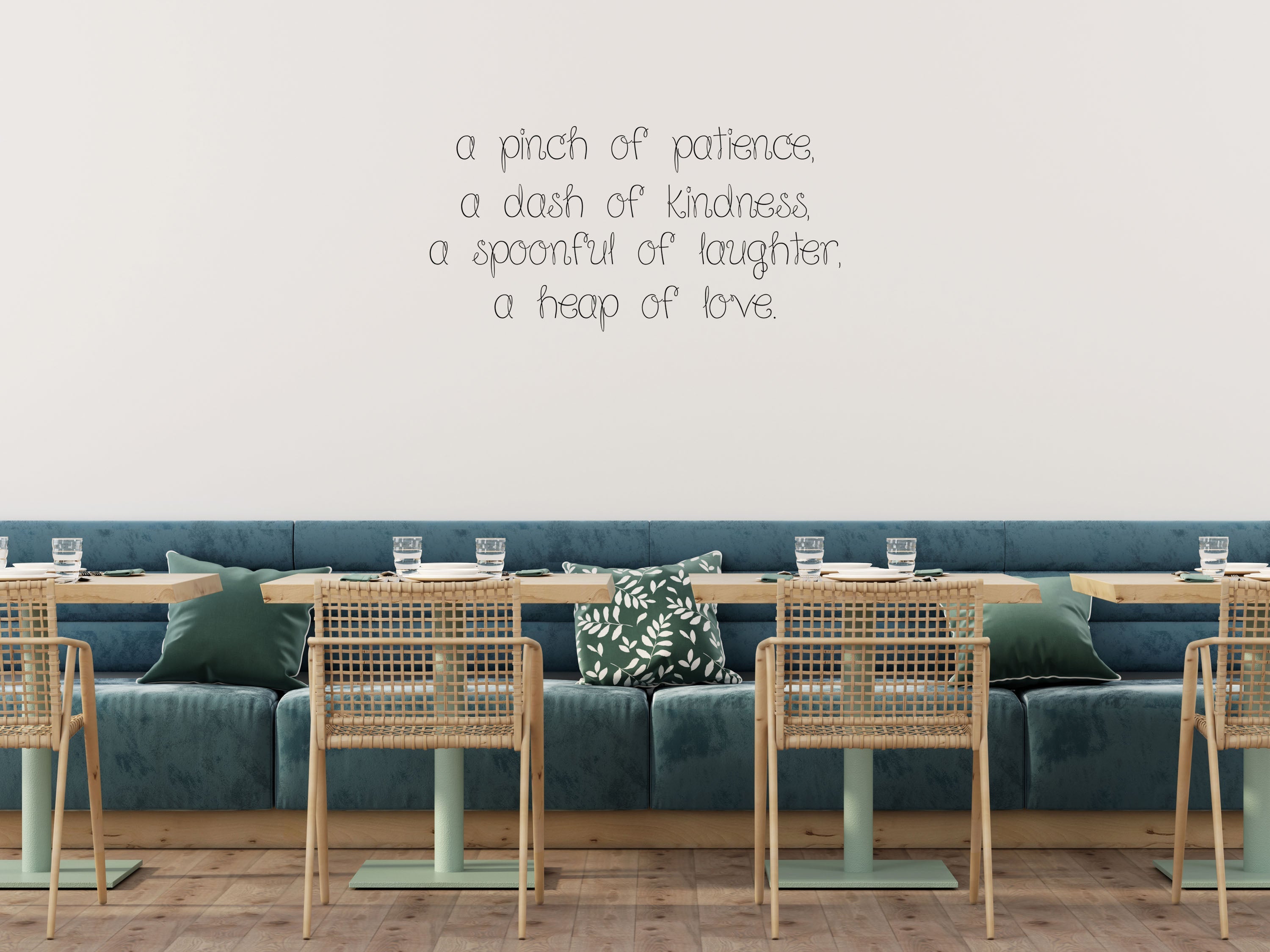 A Pinch Of Patience A Dash Of Kindness Quote - Kitchen Wall Decor Lettering Vinyl Wall Decal Title Done 