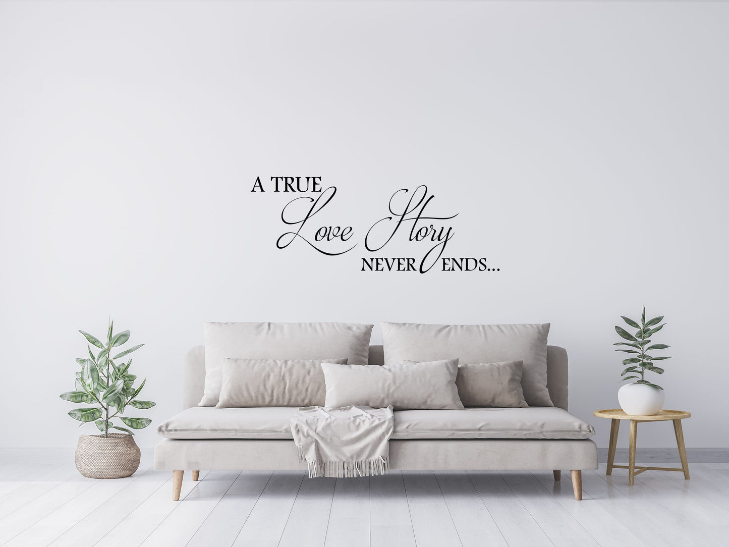 A True Love Story Never Ends Bedroom Marriage Sticker- Inspirational Wall Decals Vinyl Wall Decal Done 
