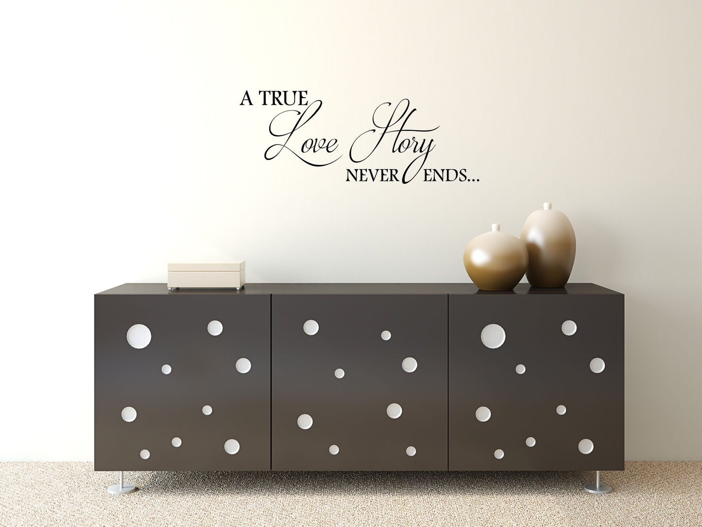 A True Love Story Never Ends Bedroom Marriage Sticker- Inspirational Wall Decals Vinyl Wall Decal Done 