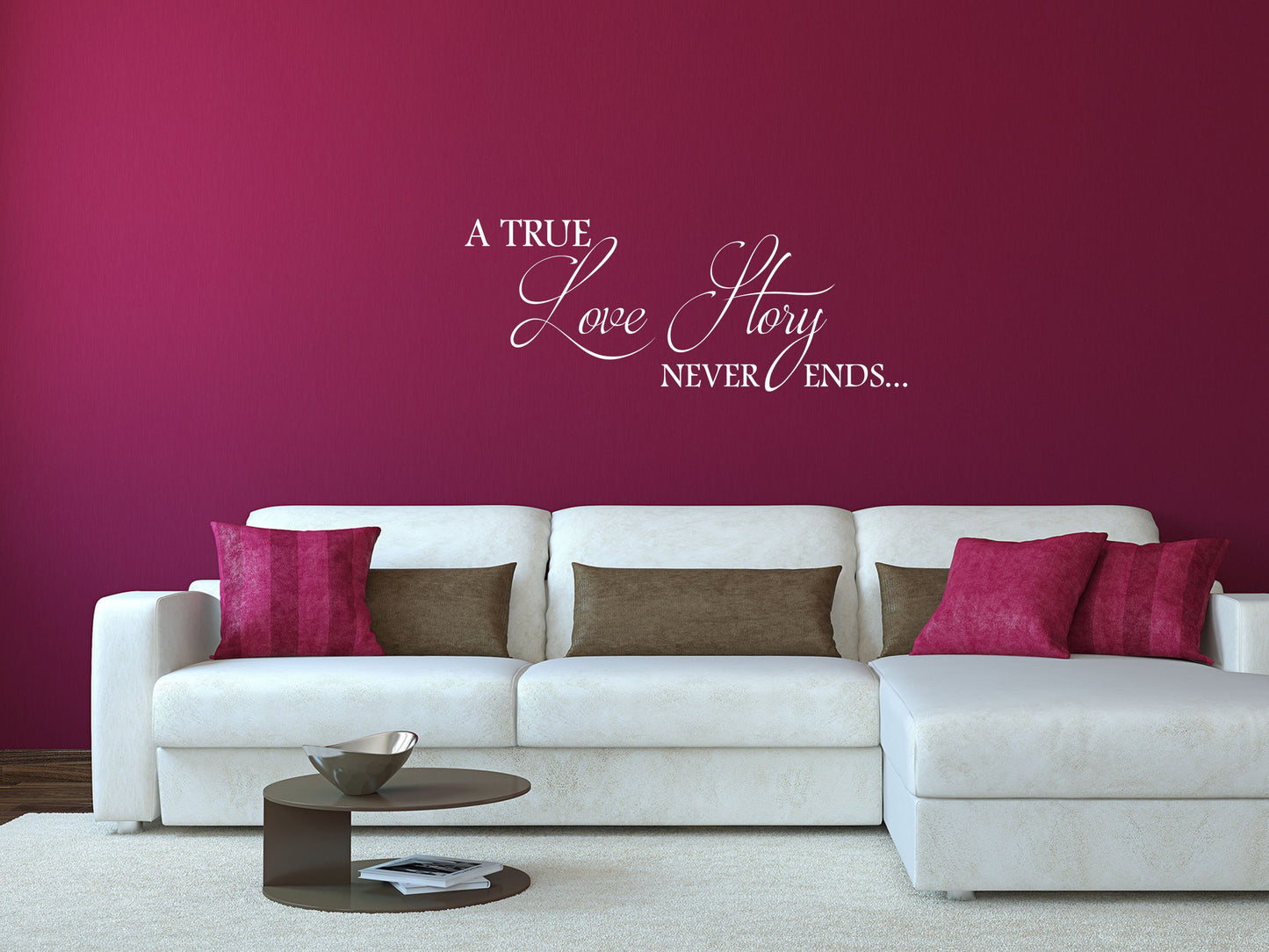 A True Love Story Never Ends Bedroom Marriage Sticker- Inspirational Wall Decals Vinyl Wall Decal Done 