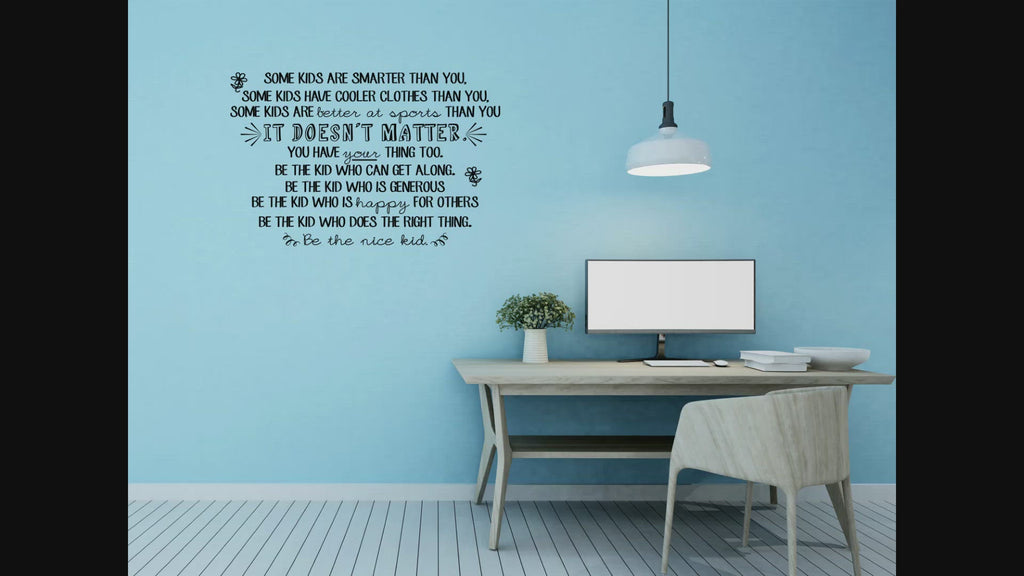 Be the Nice Kid Wall Decal – Motivational Classroom Sticker for Kids