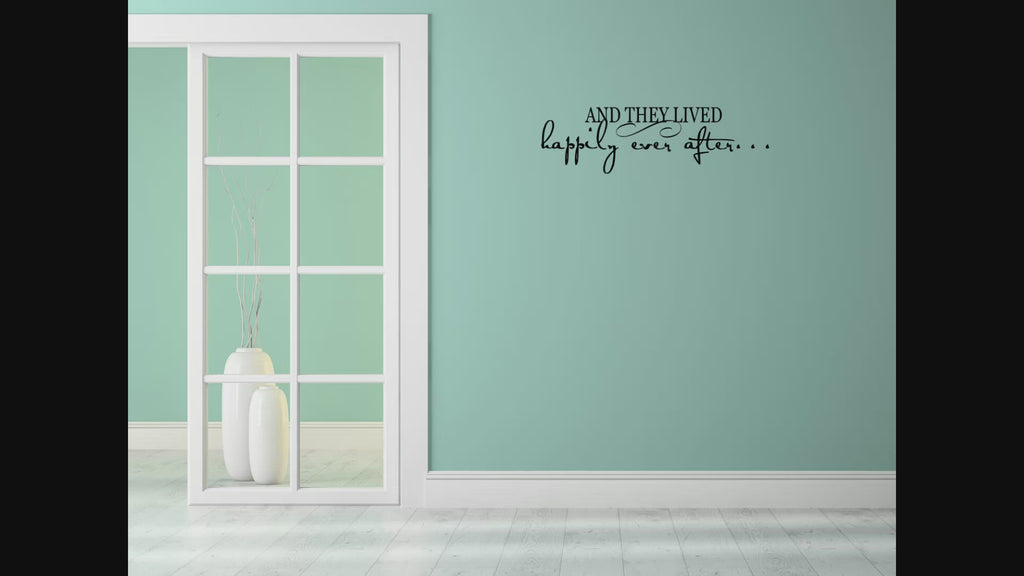 They Lived Happily Ever After Marriage Wall Decal - Wedding Wall Sticker - Marriage Wall Saying