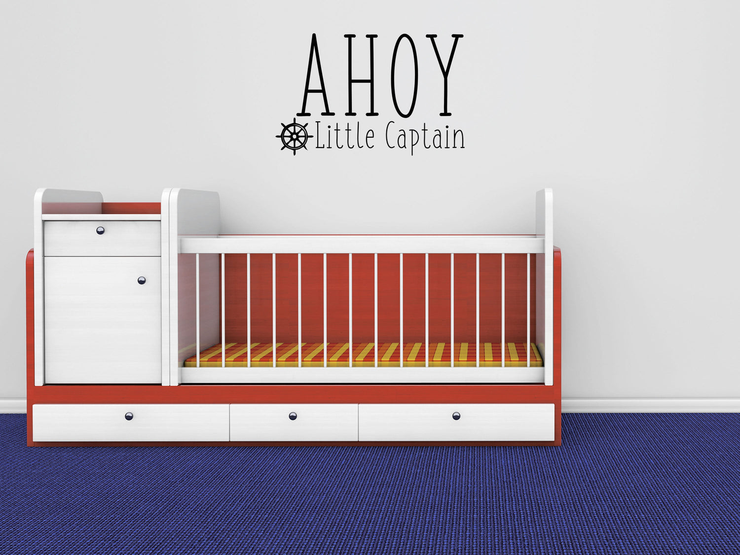Ahoy Little Captain Boys Nursery Wall Stickers- Inspirational Wall Decals Vinyl Wall Decal Done 