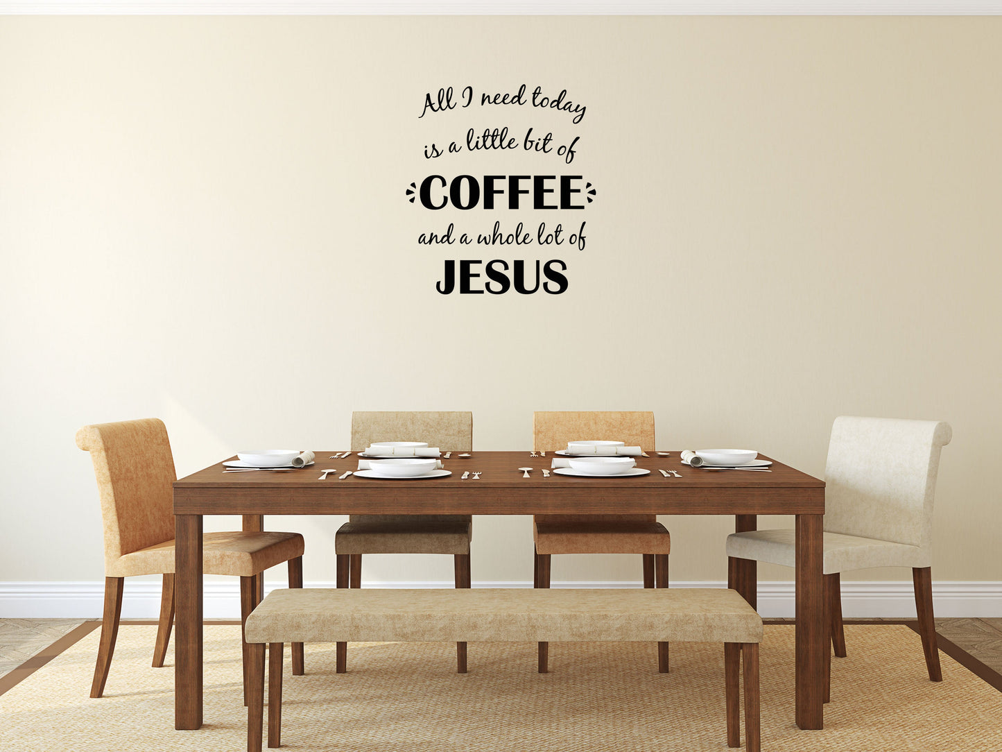 All I Need Today Is a Little Bit Of Coffee Inspirational Wall Sticker Quote Vinyl Wall Decal Inspirational Wall Signs 