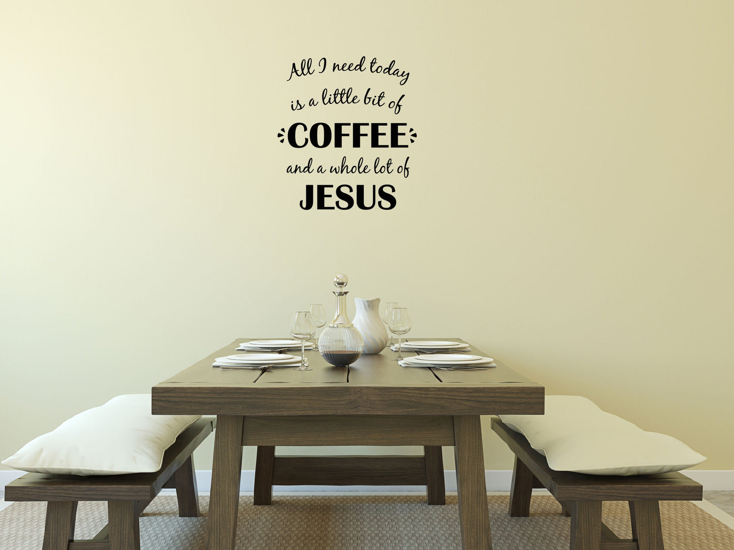 All I Need Today Is a Little Bit Of Coffee Inspirational Wall Sticker Quote Vinyl Wall Decal Inspirational Wall Signs 