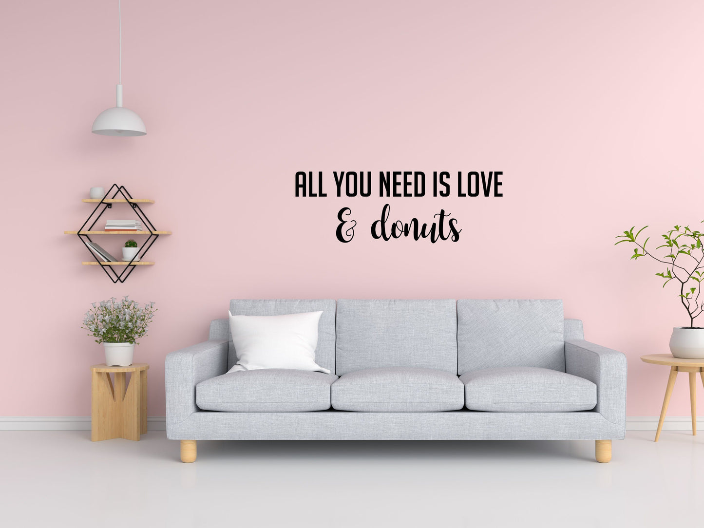 All You Need Is Love And Donuts Decal - Donuts Wall Art - Love and Donuts Wall Sign - Love Decor - Donut Wall Art Vinyl Wall Decal Done 