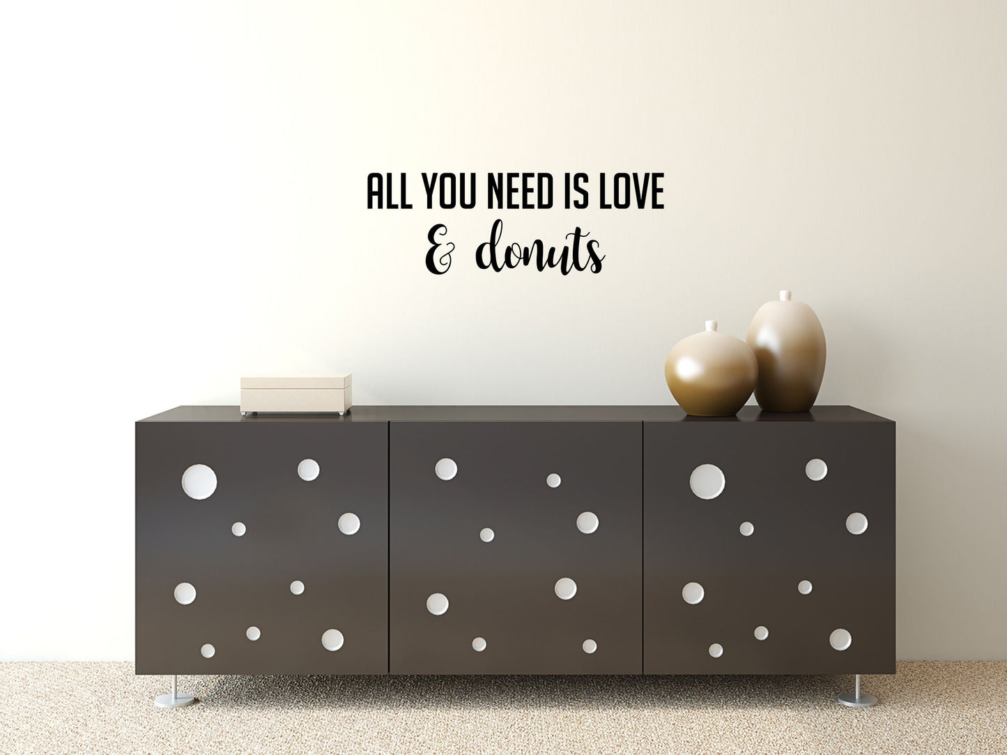 All You Need Is Love And Donuts Decal - Donuts Wall Art - Love and Donuts Wall Sign - Love Decor - Donut Wall Art Vinyl Wall Decal Done 