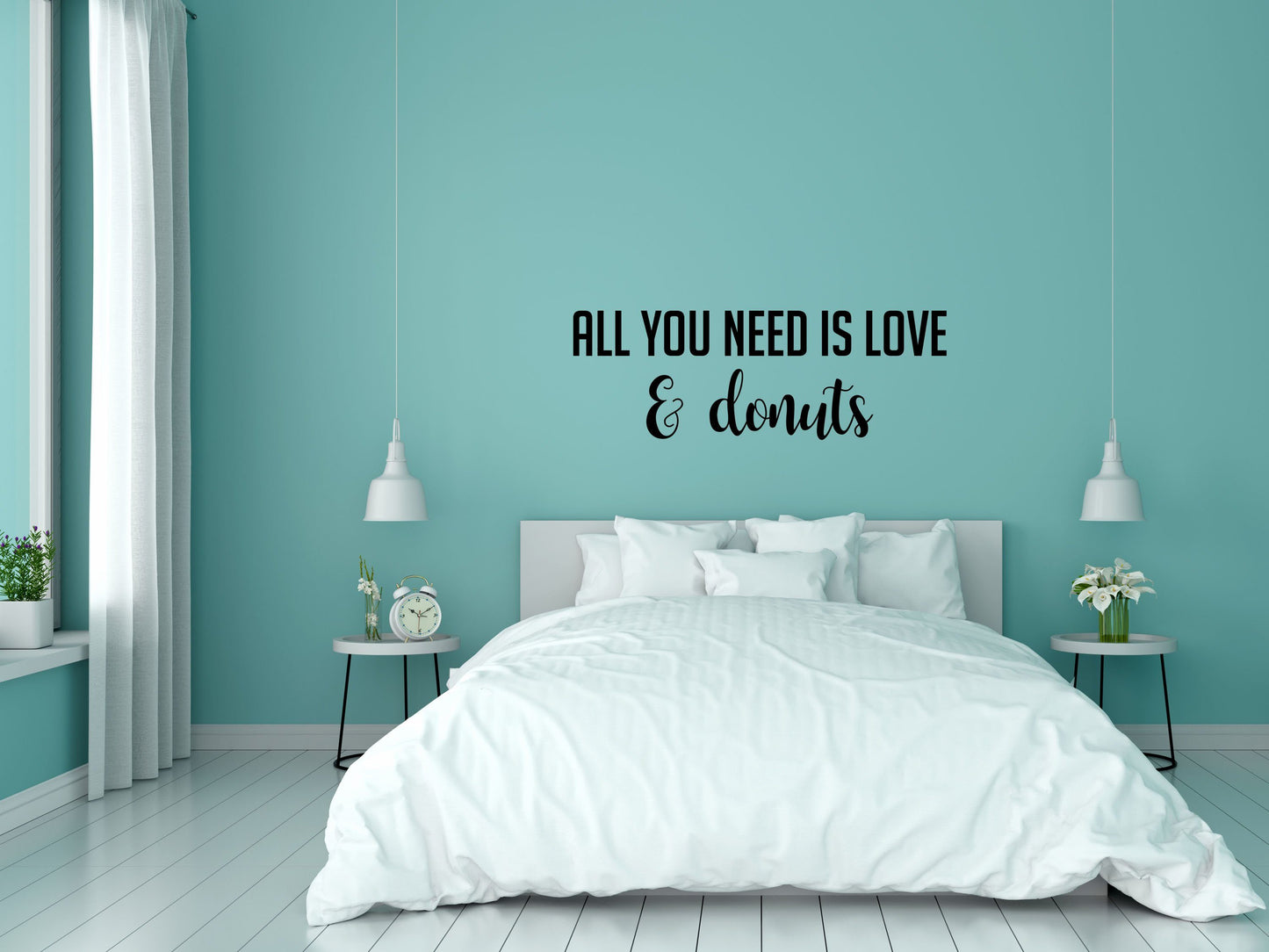 All You Need Is Love And Donuts Decal - Donuts Wall Art - Love and Donuts Wall Sign - Love Decor - Donut Wall Art Vinyl Wall Decal Done 