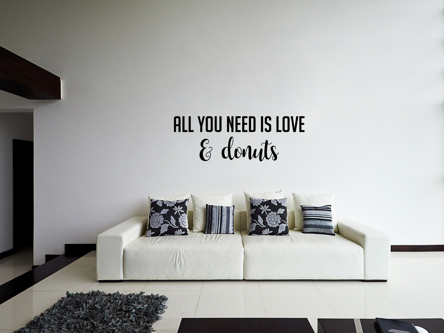 All You Need Is Love And Donuts Decal - Donuts Wall Art - Love and Donuts Wall Sign - Love Decor - Donut Wall Art Vinyl Wall Decal Done 