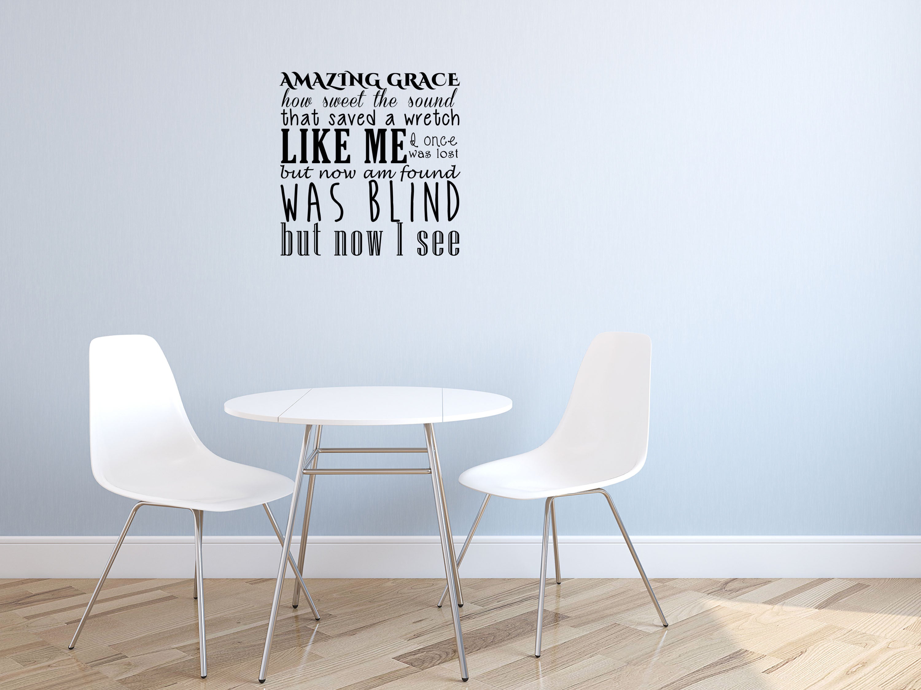 Amazing Grace Inspirational Wall - Hymn Wall Decal - Christian Decor Vinyl Wall Decal Title Done 
