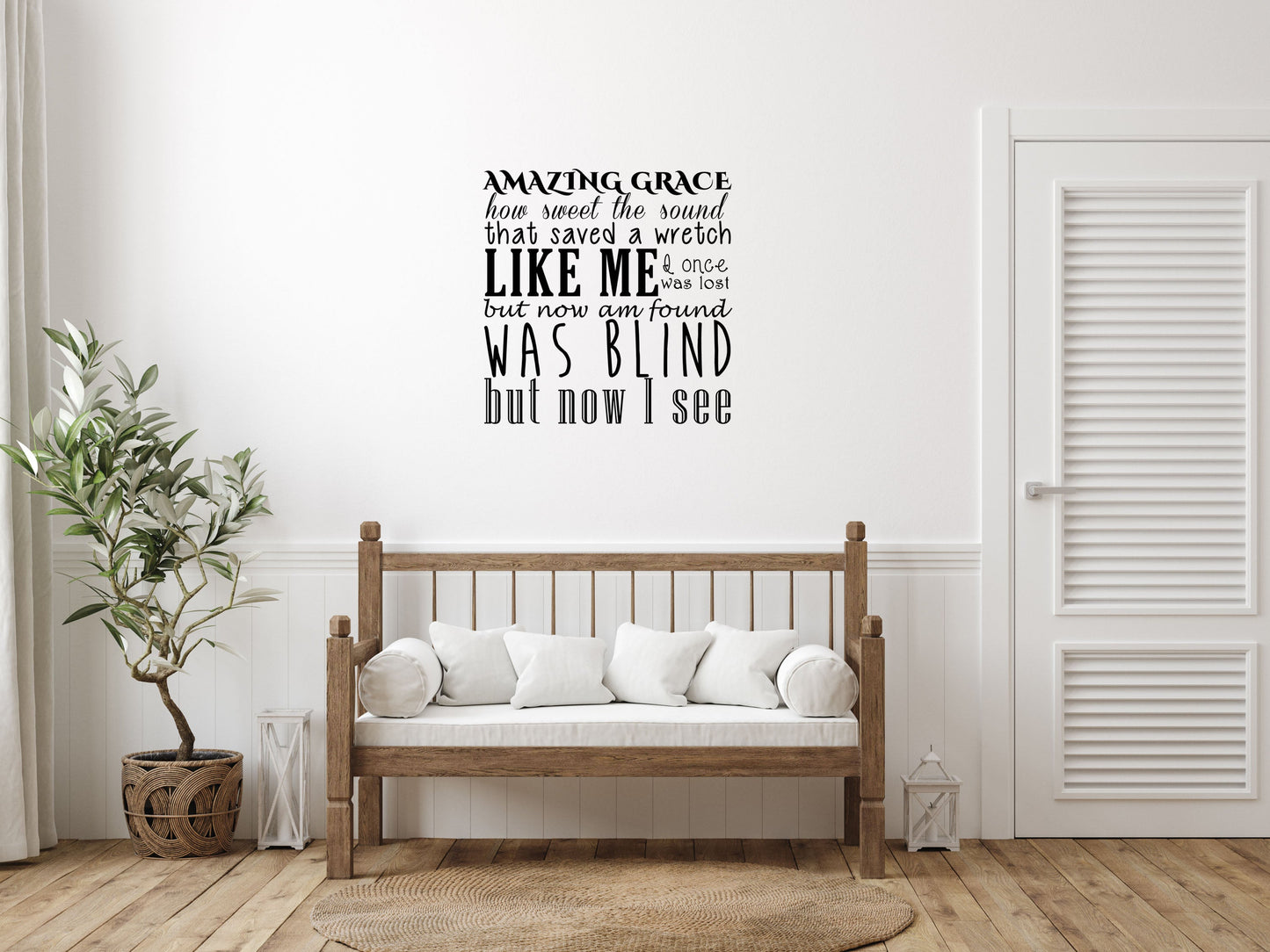 Amazing Grace Inspirational Wall - Hymn Wall Decal - Christian Decor Vinyl Wall Decal Title Done 