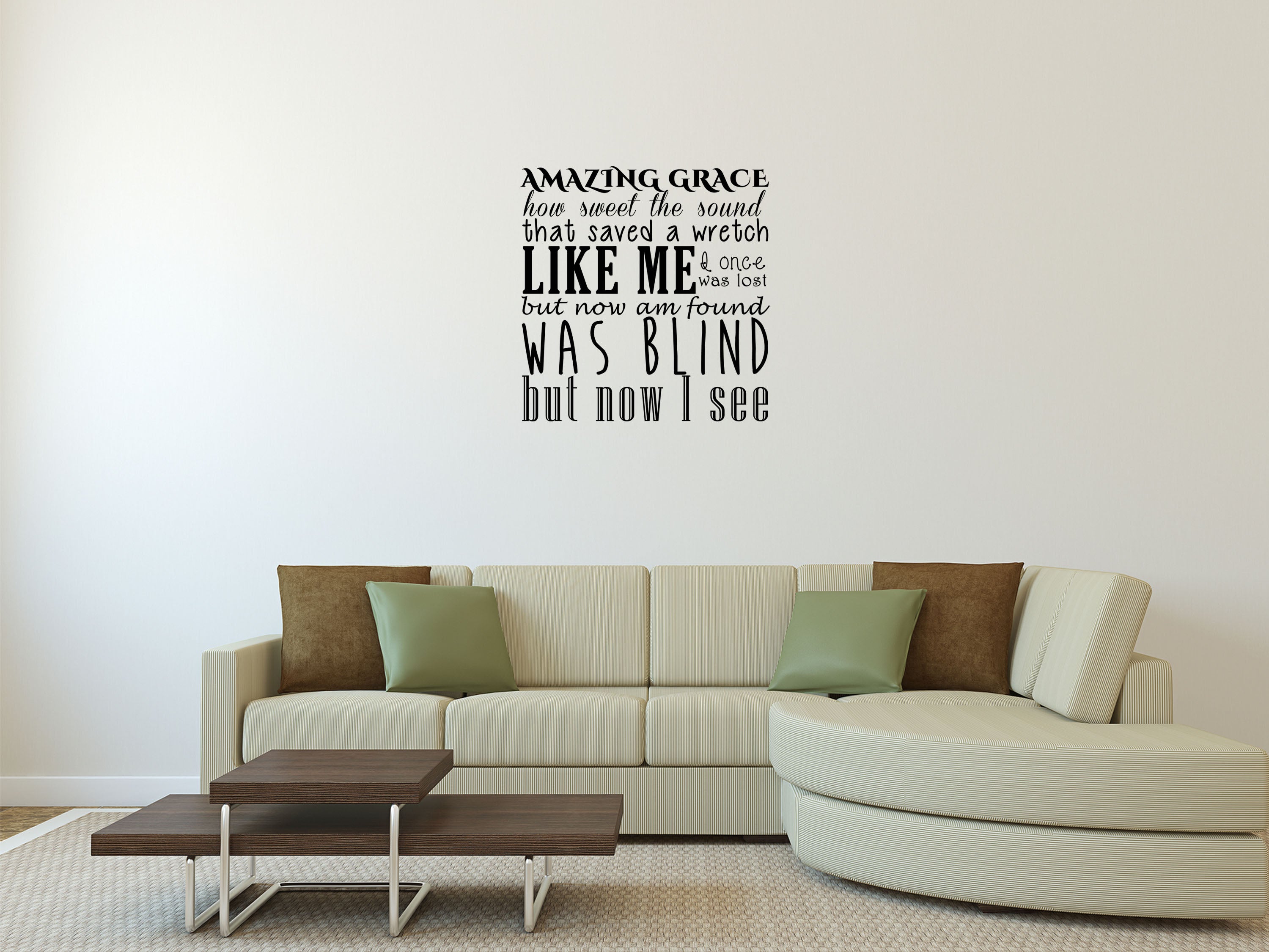 Amazing Grace Inspirational Wall - Hymn Wall Decal - Christian Decor Vinyl Wall Decal Title Done 