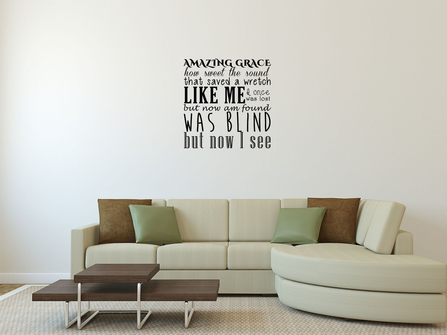 Amazing Grace Inspirational Wall - Hymn Wall Decal - Christian Decor Vinyl Wall Decal Title Done 