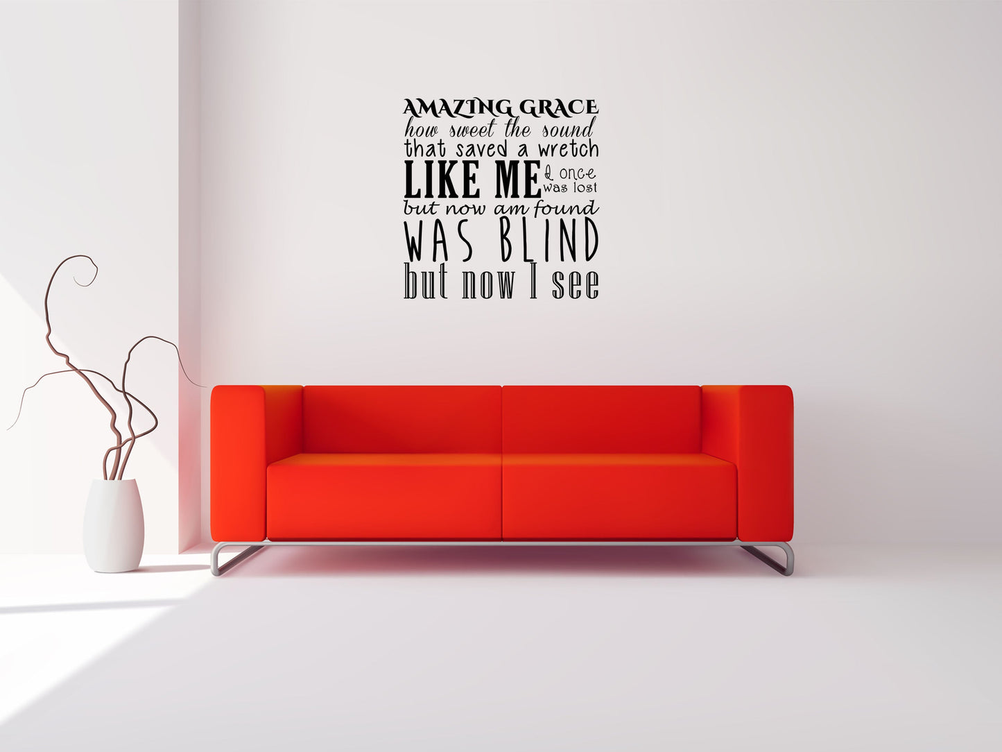 Amazing Grace Inspirational Wall - Hymn Wall Decal - Christian Decor Vinyl Wall Decal Title Done 