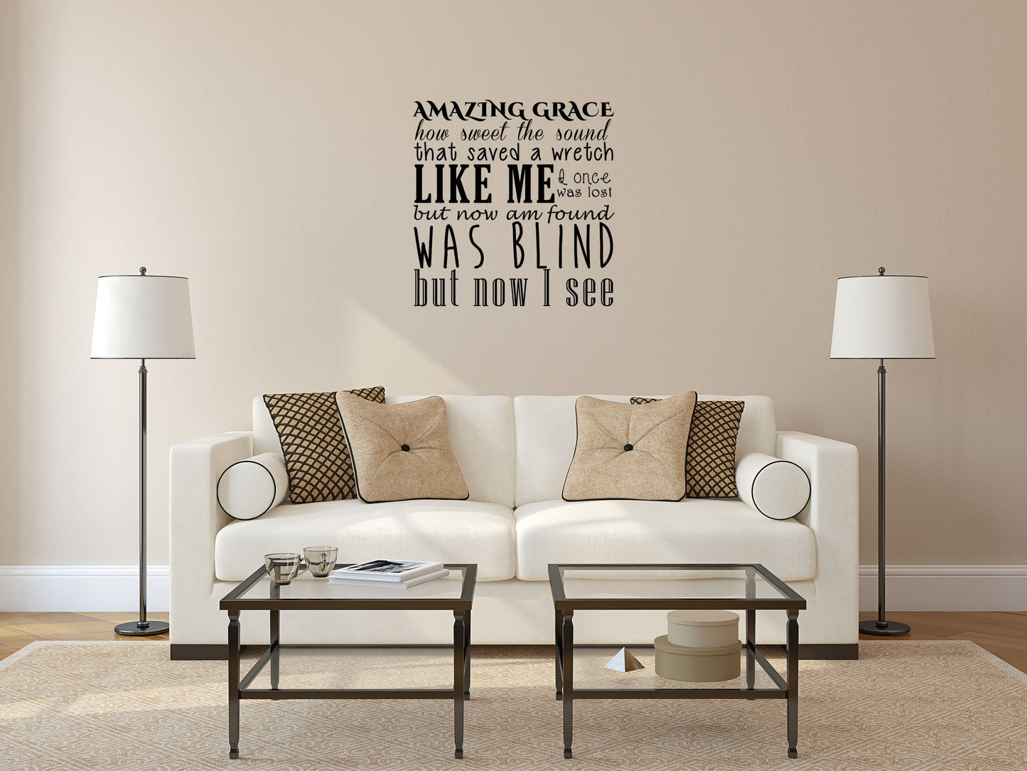 Amazing Grace Inspirational Wall - Hymn Wall Decal - Christian Decor Vinyl Wall Decal Title Done 