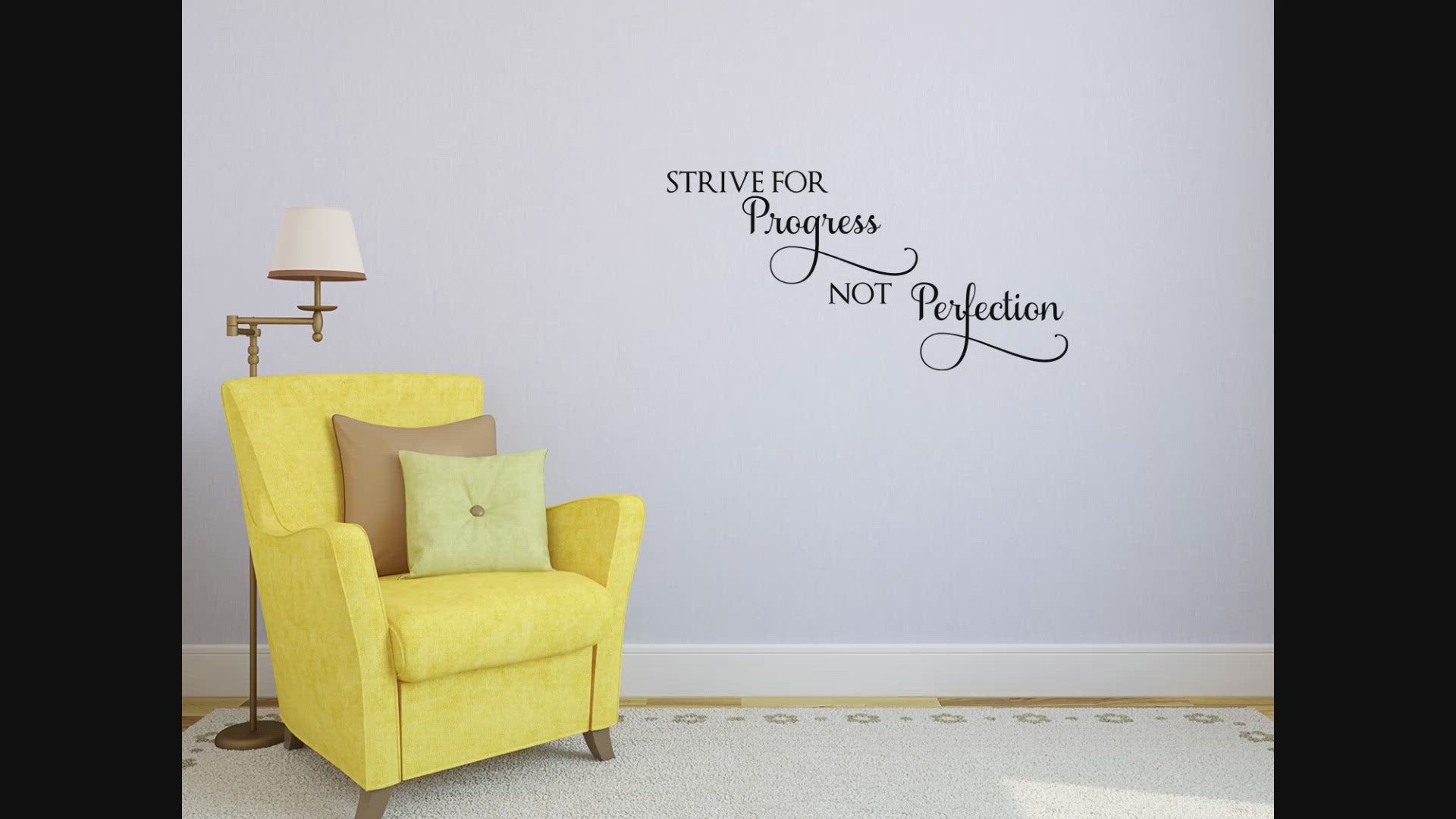 Strive For Progress Not Perfection Wall Quote Sticker