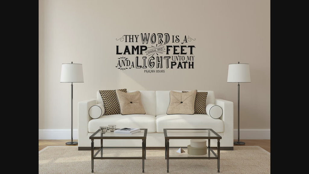 Psalm 119:105 - Lamp Unto My Feet Christian Bible Scripture Wall Art