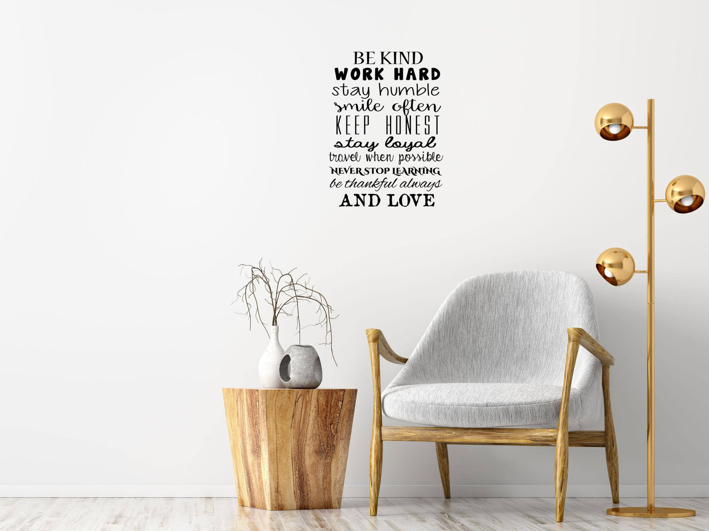 Be Kind Work Hard Word Wall Art Quote Decal Vinyl Wall Decal Done 