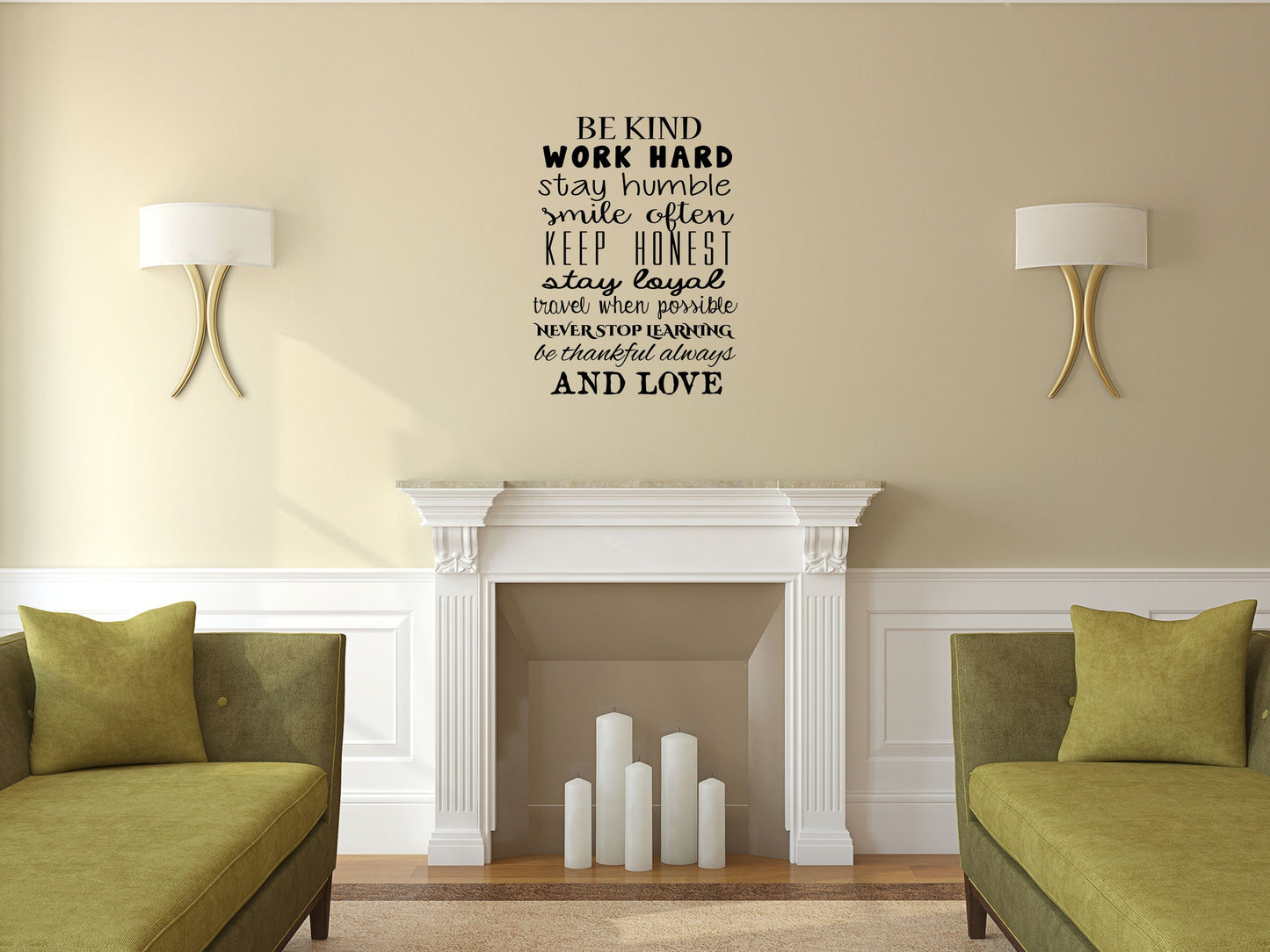 Be Kind Work Hard Word Wall Art Quote Decal Vinyl Wall Decal Done 