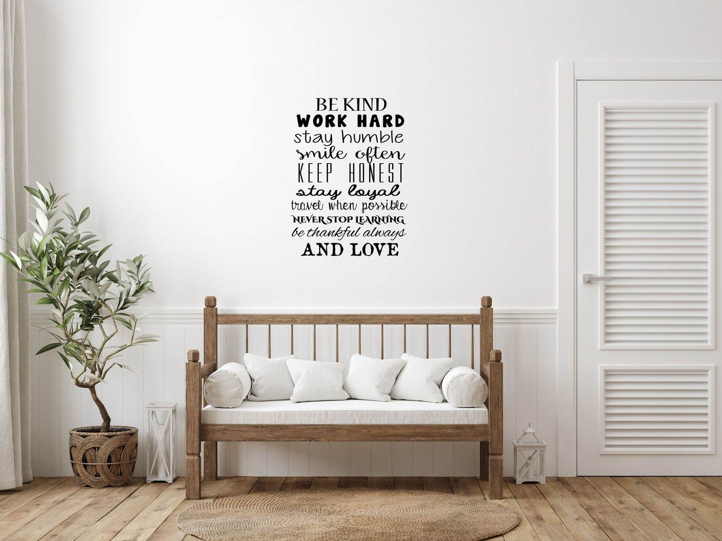 Be Kind Work Hard Word Wall Art Quote Decal Vinyl Wall Decal Done 
