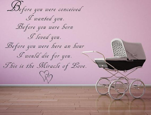 Before You Were Conceived Decal For Nursery Wall - Inspirational Wall Decals Done