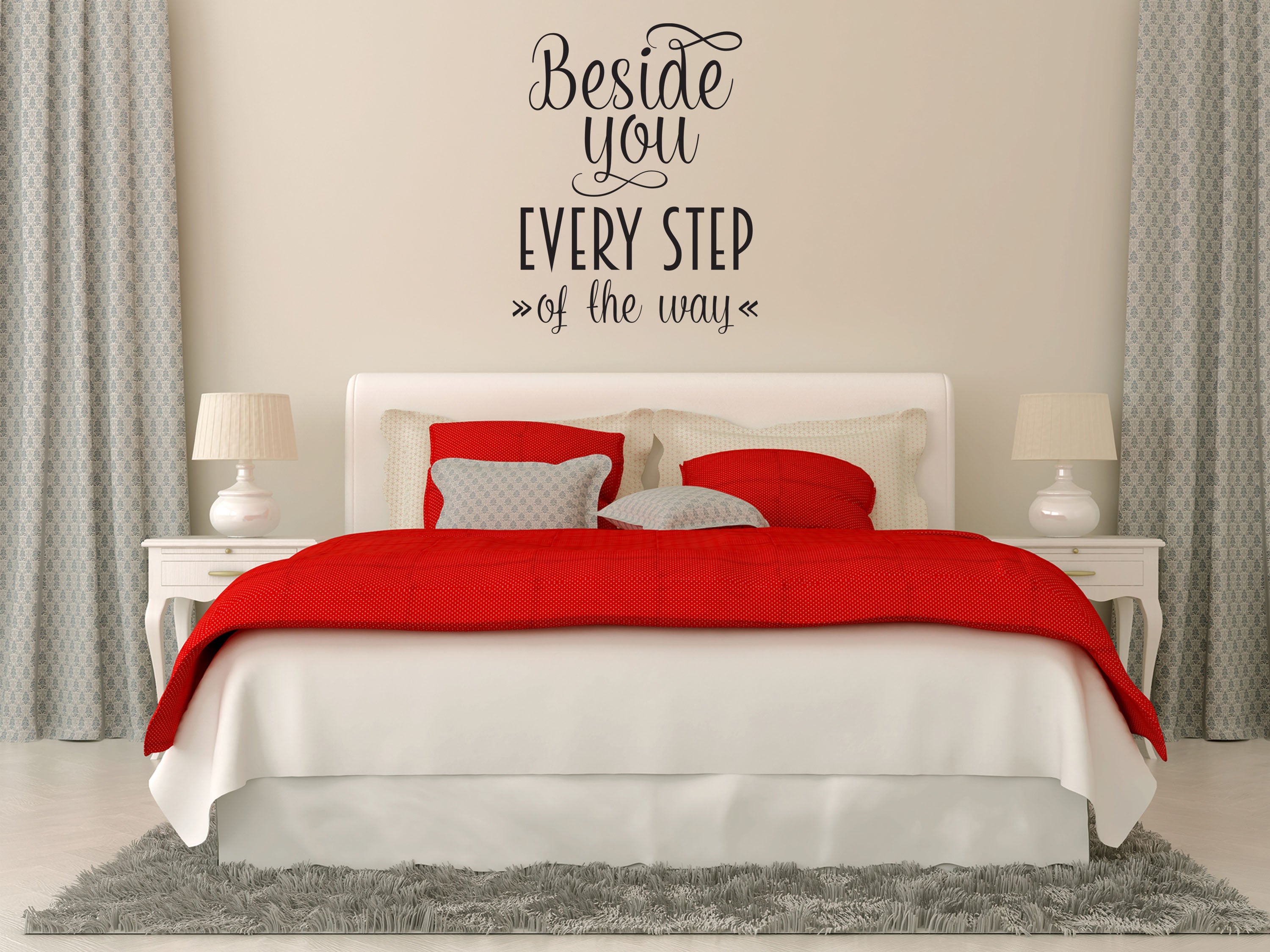 Beside You Every Step Of The Way Fun Wall Sign Sticker Vinyl Wall Decal Inspirational Wall Signs 