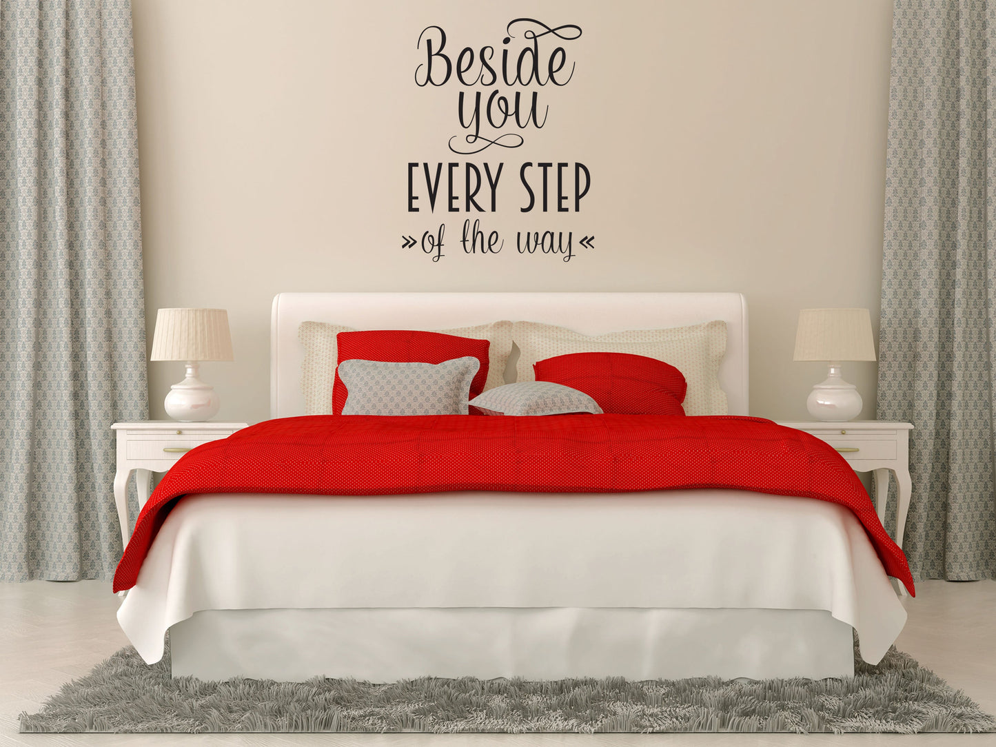 Beside You Every Step Of The Way Fun Wall Sign Sticker Vinyl Wall Decal Inspirational Wall Signs 