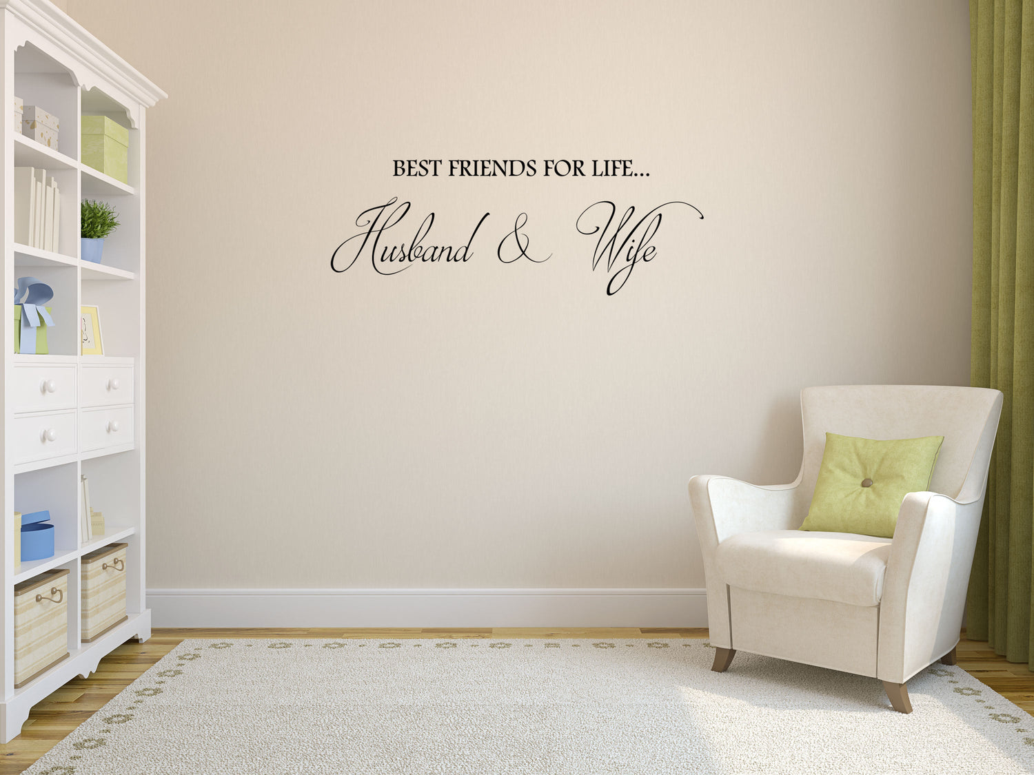 Best Friends For Life...Husband & Wife Marriage Sticker Vinyl Wall Decal Inspirational Wall Signs 