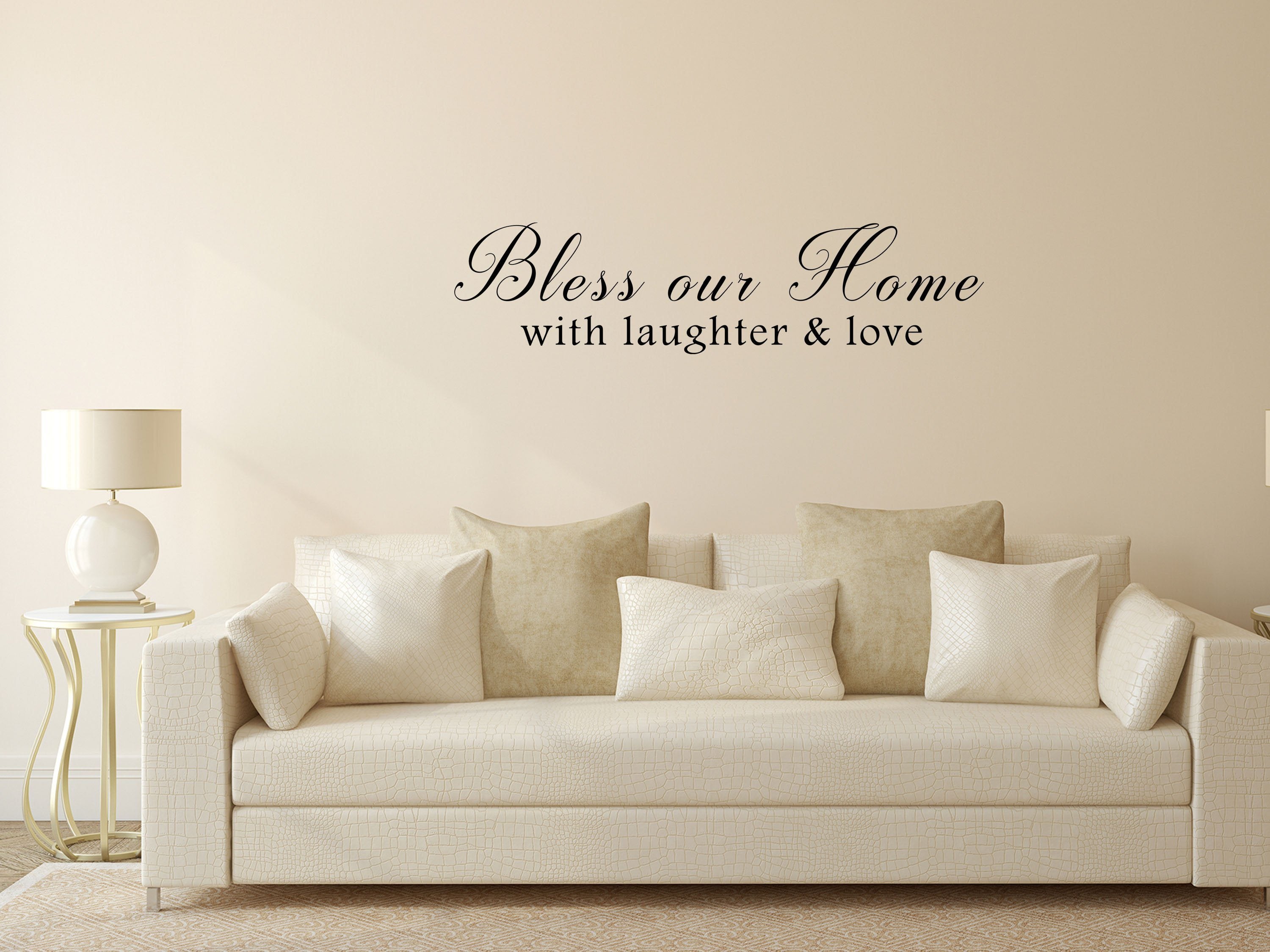 Bless Our Home With Laughter & Love Sticker - Inspirational Wall Decals Vinyl Wall Decal Inspirational Wall Signs 