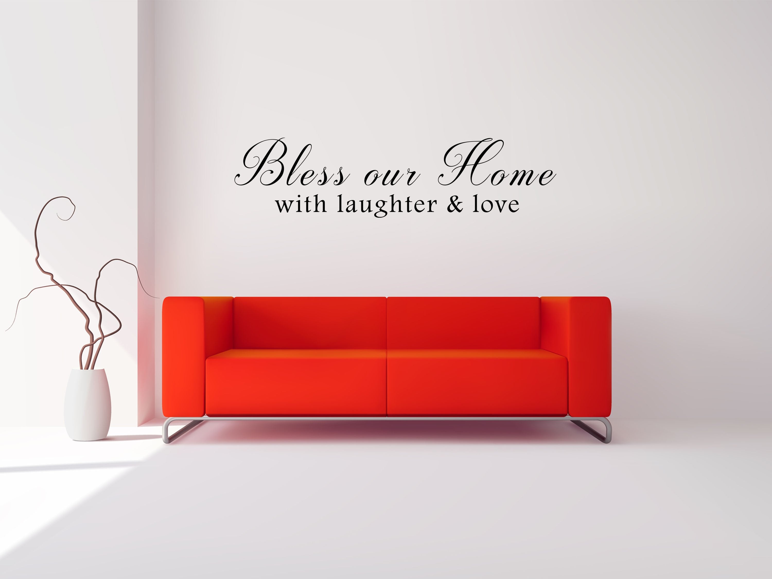 Bless Our Home With Laughter & Love Sticker - Inspirational Wall Decals Vinyl Wall Decal Inspirational Wall Signs 