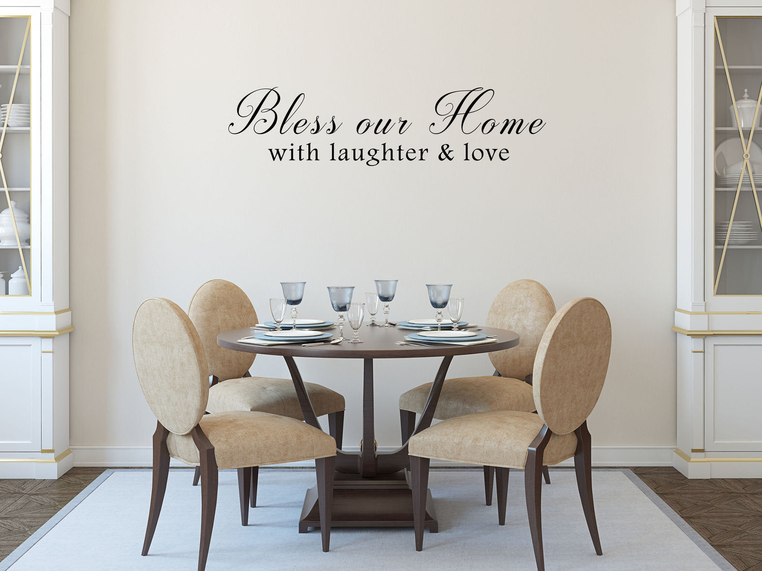 Bless Our Home With Laughter & Love Sticker - Inspirational Wall Decals Vinyl Wall Decal Inspirational Wall Signs 