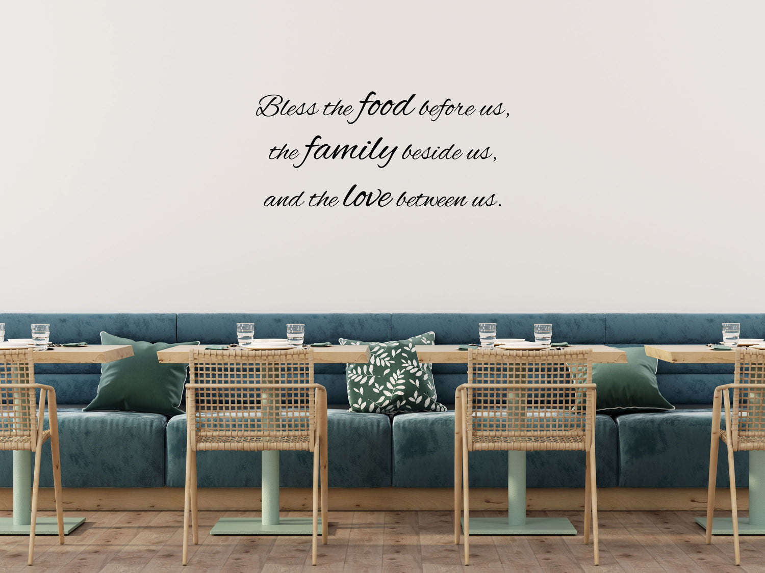 Bless The Food Before Us - Kitchen Wall Saying Vinyl Wall Lettering Decal - Blessing Dining Room Wall Lettering Quote - Wall Words Decor Vinyl Wall Decal Inspirational Wall Signs 