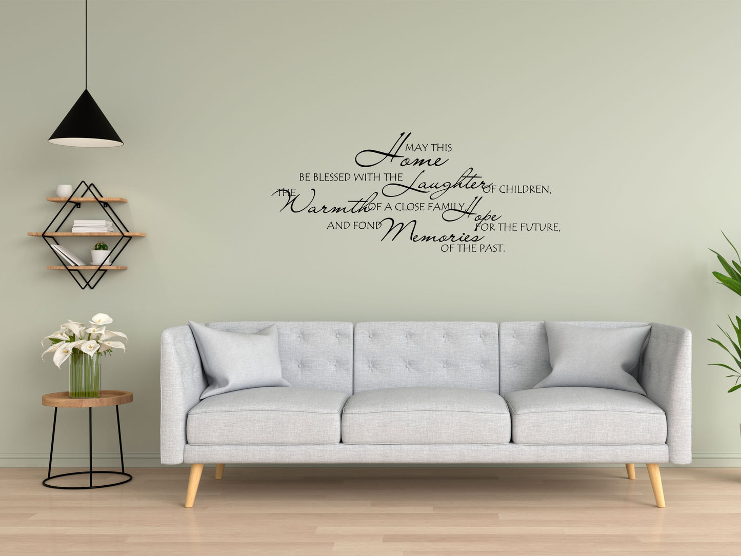 Blessed Home Bedroom Wall Sticker Decal Vinyl Wall Decal Inspirational Wall Signs 