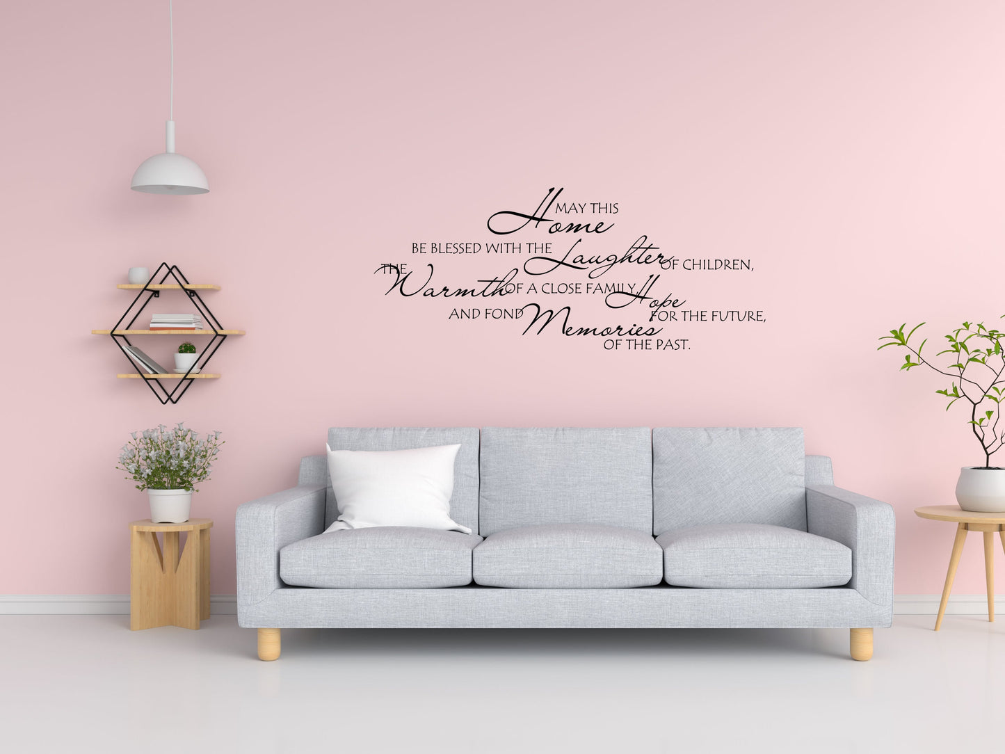 Blessed Home Bedroom Wall Sticker Decal Vinyl Wall Decal Inspirational Wall Signs 