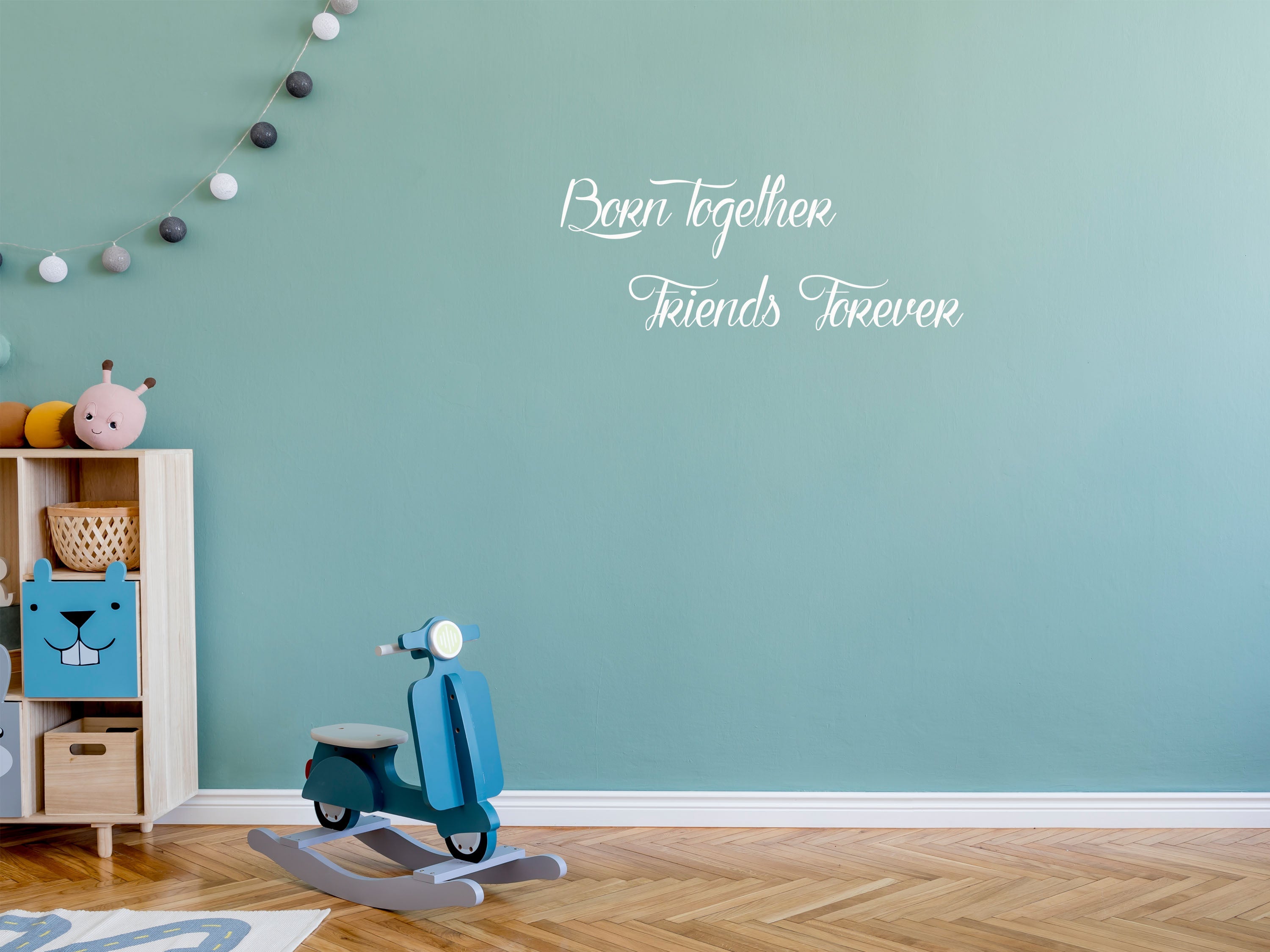 Born Together Friends Forever Twins Wall Decal Quote - Inspirational Wall Signs Vinyl Wall Decal Inspirational Wall Signs 