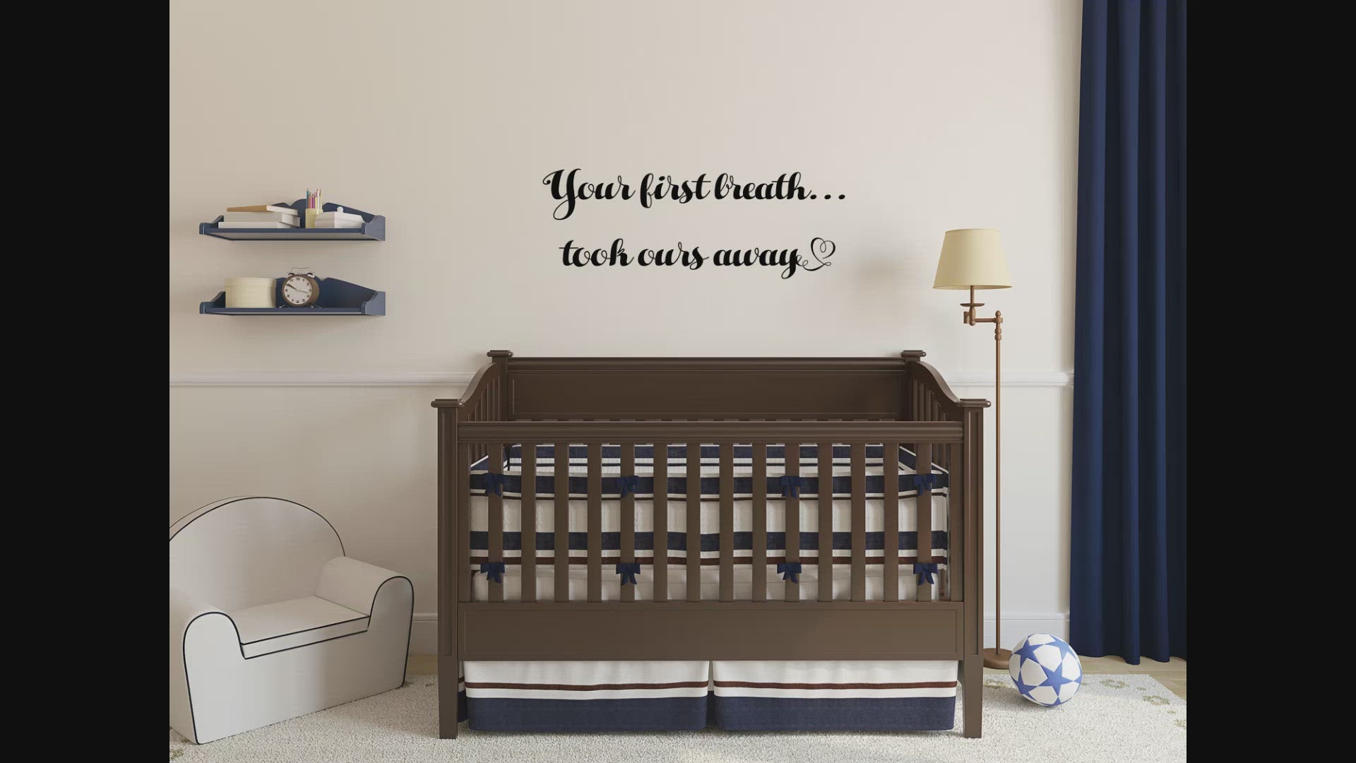 Your First Breath Inspirational Quote Wall Decal Nursery Decal - Vinyl Letter Quote
