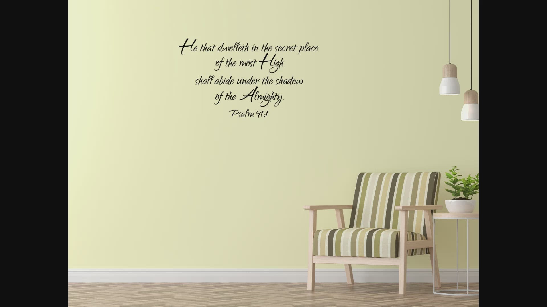 Psalm 91:1 - He that dwelleth in the secret place Vinyl Scripture Wall Decals - Bible Verse Sticker Decor