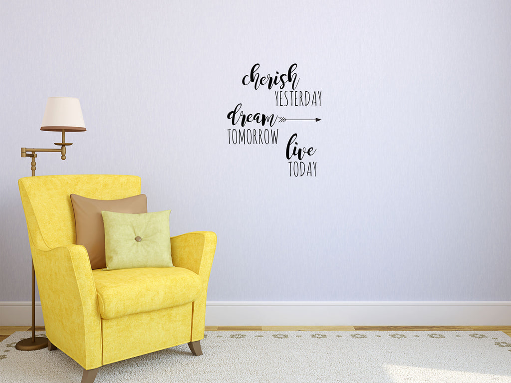 Cherish Dream Live Decal - Cherish Yesterday Decal - Dream Decal - Cherish Wall Sign - Cherish Yesterday Wall Art Vinyl Wall Decal Inspirational Wall Signs 