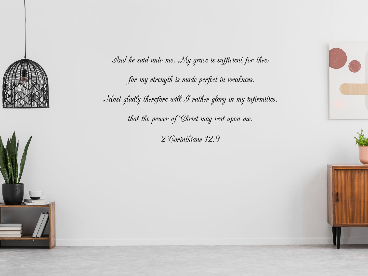 Church KJV Bible Decal Scripture Wall Decal of 2 Corinthians 12:9 Wall Scripture of Christian Wall Decal - Religious Scripture Verse Vinyl Wall Decal Done 