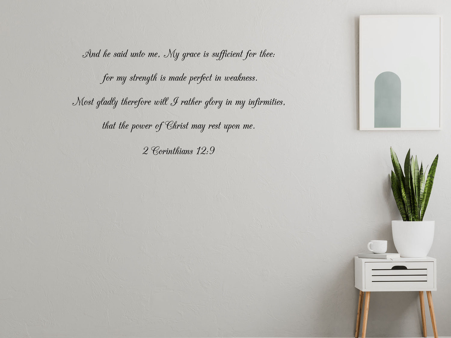 Church KJV Bible Decal Scripture Wall Decal of 2 Corinthians 12:9 Wall Scripture of Christian Wall Decal - Religious Scripture Verse Vinyl Wall Decal Done 