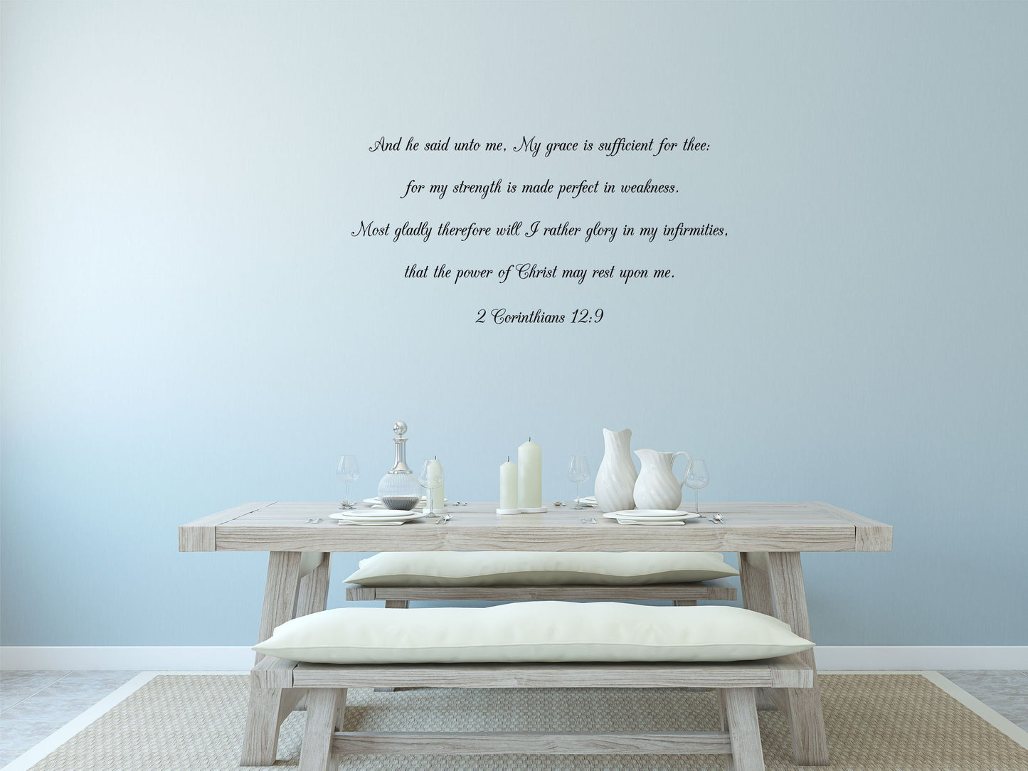 Church KJV Bible Decal Scripture Wall Decal of 2 Corinthians 12:9 Wall Scripture of Christian Wall Decal - Religious Scripture Verse Vinyl Wall Decal Done 